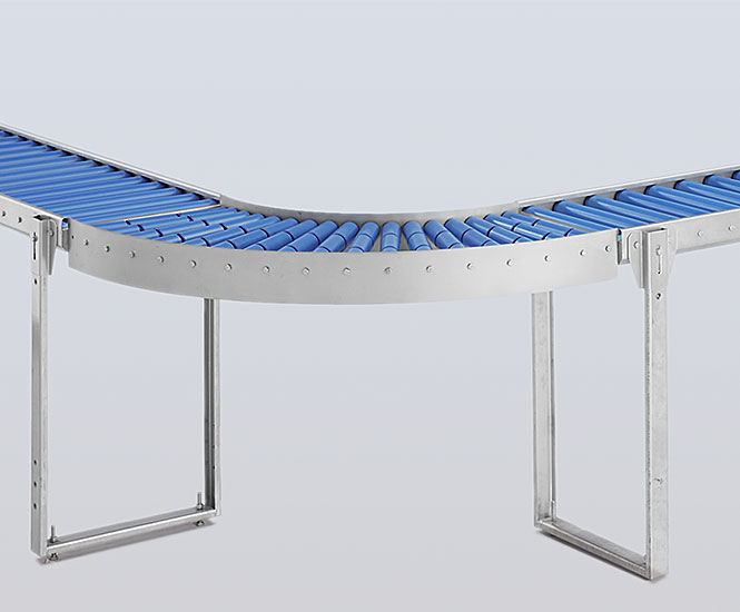 Stainless steel roller conveyor curve 90 degree
