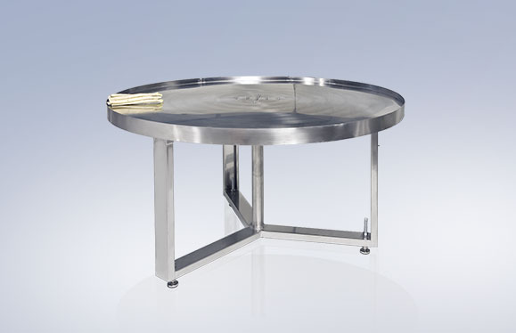 Table circulaire en acier inox